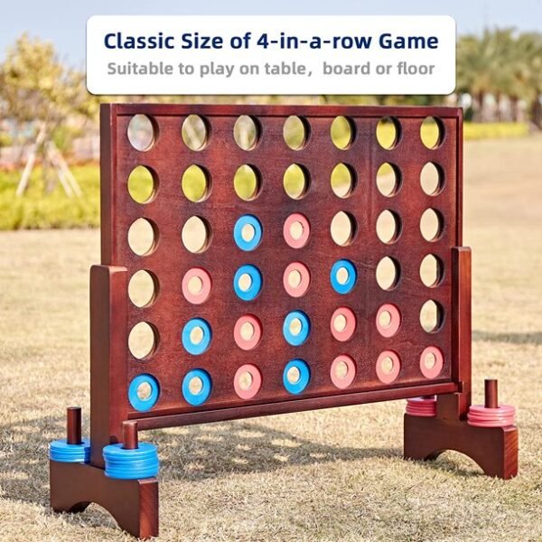 SIGALECT Giant Wooden 4 in A Row Game - Image 3