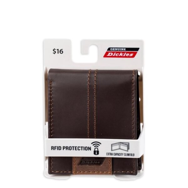 Zoha Genuine Dickies Men's Leather Extra Capacity Slimfold Wallet