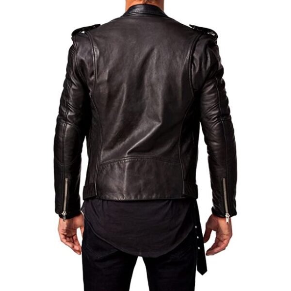 Zoha's Men Pure Genuine Leather Jacket Lambskin Winter Vintage Motorcycle Biker Black XS - Image 3